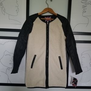🐑 Vegan Sherpa & Leather Coat